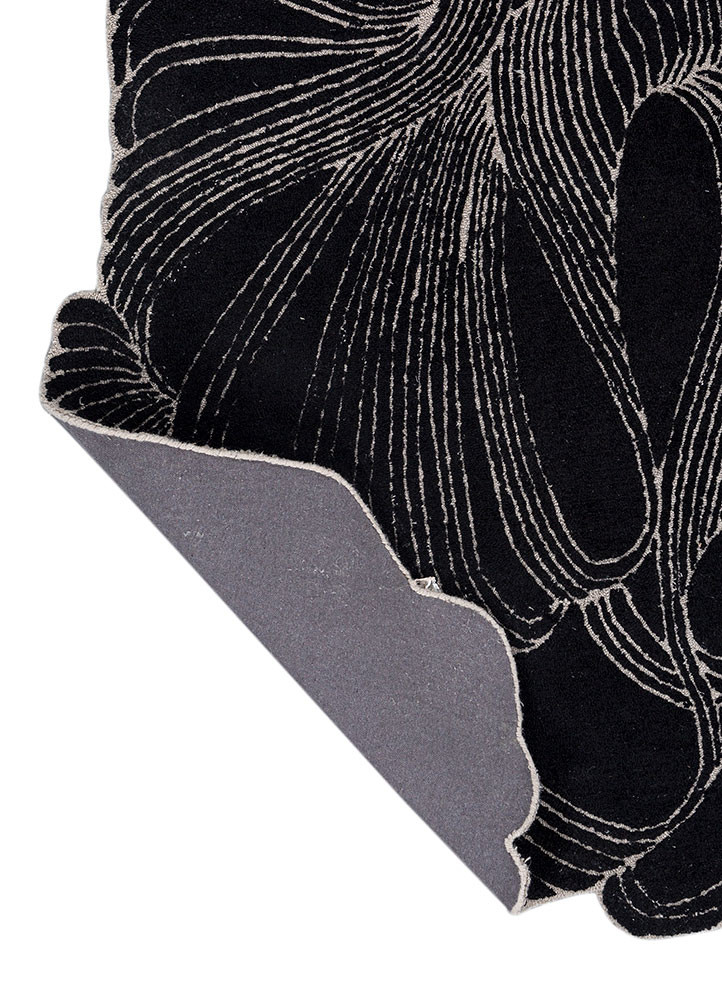 infini grey and black wool hand tufted Rug - Backing Shot infini grey and black wool hand tufted Rug - Backing Shot