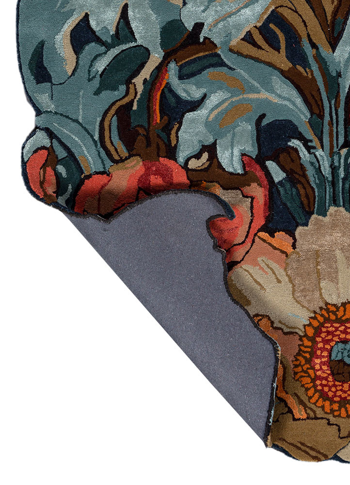 nebulora blue wool and viscose hand tufted Rug - Backing Shot nebulora blue wool and viscose hand tufted Rug - Backing Shot