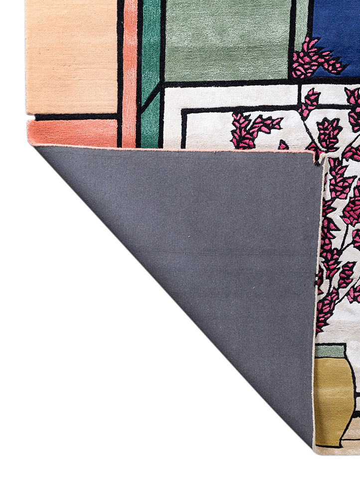 concoction multi wool and viscose hand tufted Rug - Backing Shot concoction multi wool and viscose hand tufted Rug - Backing Shot