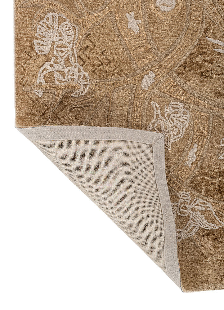 happiness beige and brown wool hand tufted Rug - Backing Shot happiness beige and brown wool hand tufted Rug - Backing Shot