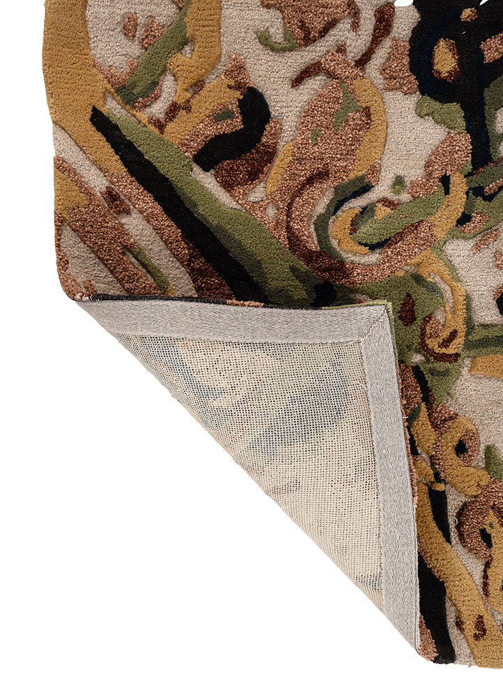 aprezo ivory wool and bamboo silk hand tufted Rug - Backing Shot aprezo ivory wool and bamboo silk hand tufted Rug - Backing Shot