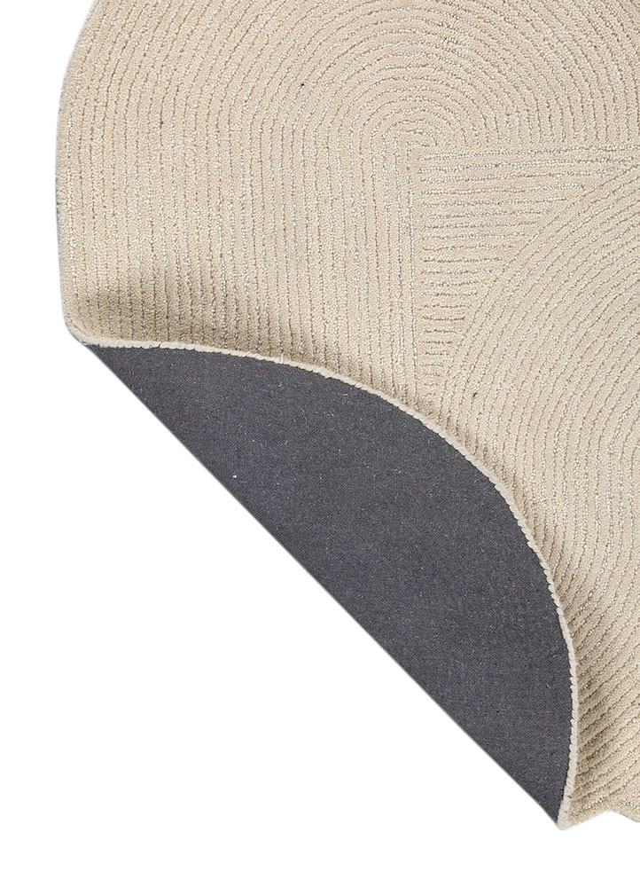 cera ivory wool and viscose hand tufted Rug - Backing Shot cera ivory wool and viscose hand tufted Rug - Backing Shot