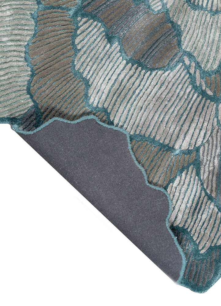 aurelia blue wool and viscose hand tufted Rug - Backing Shot