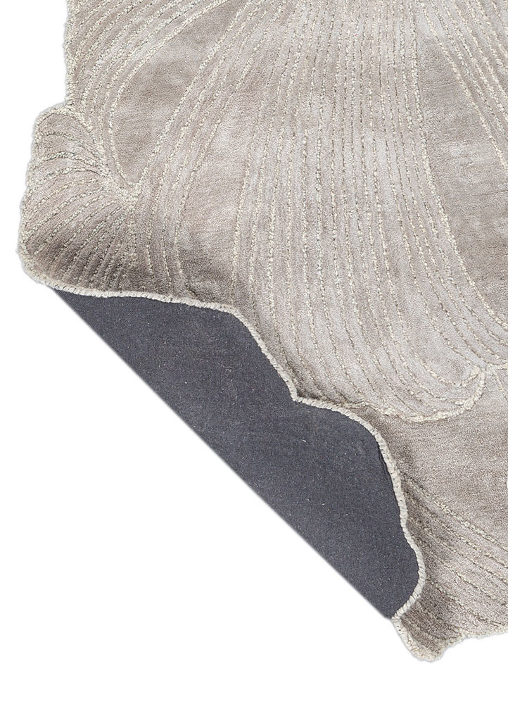 infini grey and black wool and viscose hand tufted Rug - Backing Shot infini grey and black wool and viscose hand tufted Rug - Backing Shot