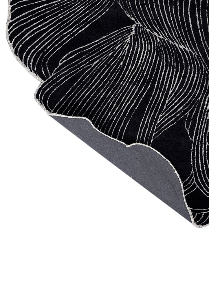infini grey and black wool and viscose hand tufted Rug - Backing Shot infini grey and black wool and viscose hand tufted Rug - Backing Shot