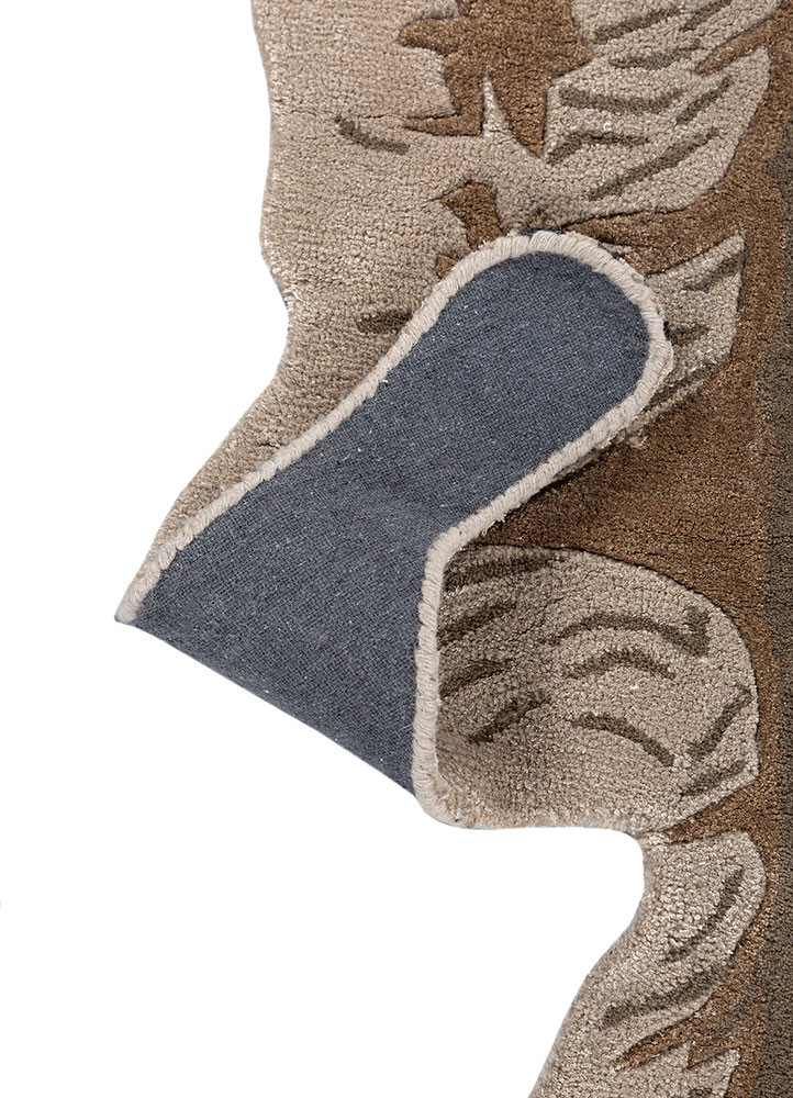 wild wanderlust ivory wool and viscose hand tufted Rug - Backing Shot