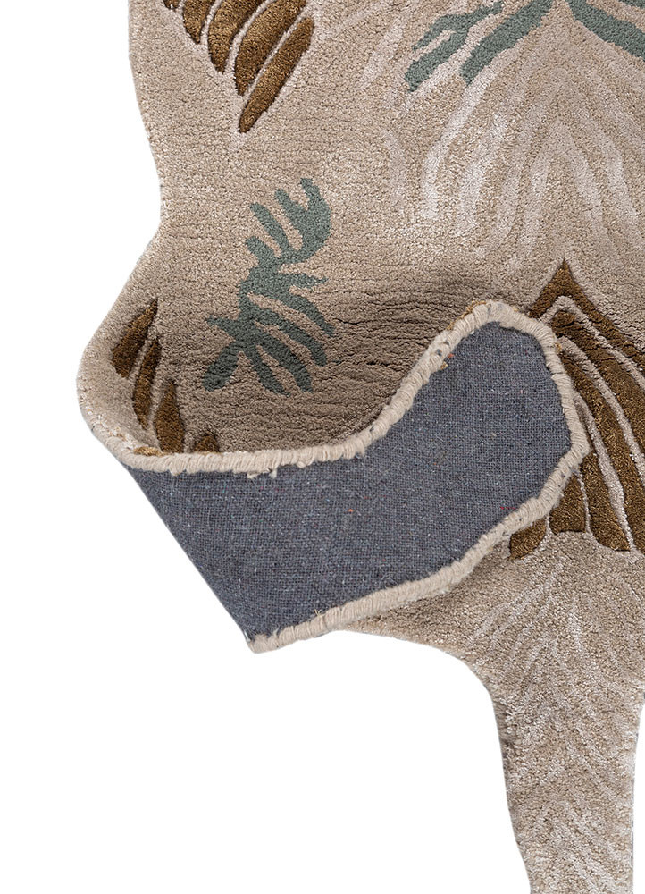 wild wanderlust ivory wool and viscose hand tufted Rug - Backing Shot