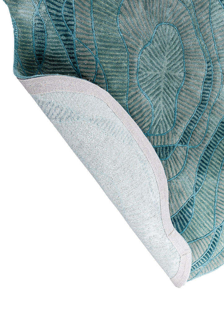 adrift blue wool and viscose hand tufted Rug - Backing Shot adrift blue wool and viscose hand tufted Rug - Backing Shot
