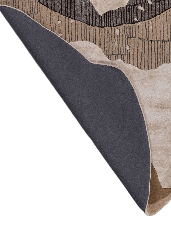 adrift ivory wool and viscose hand tufted Rug - Backing Shot adrift ivory wool and viscose hand tufted Rug - Backing Shot