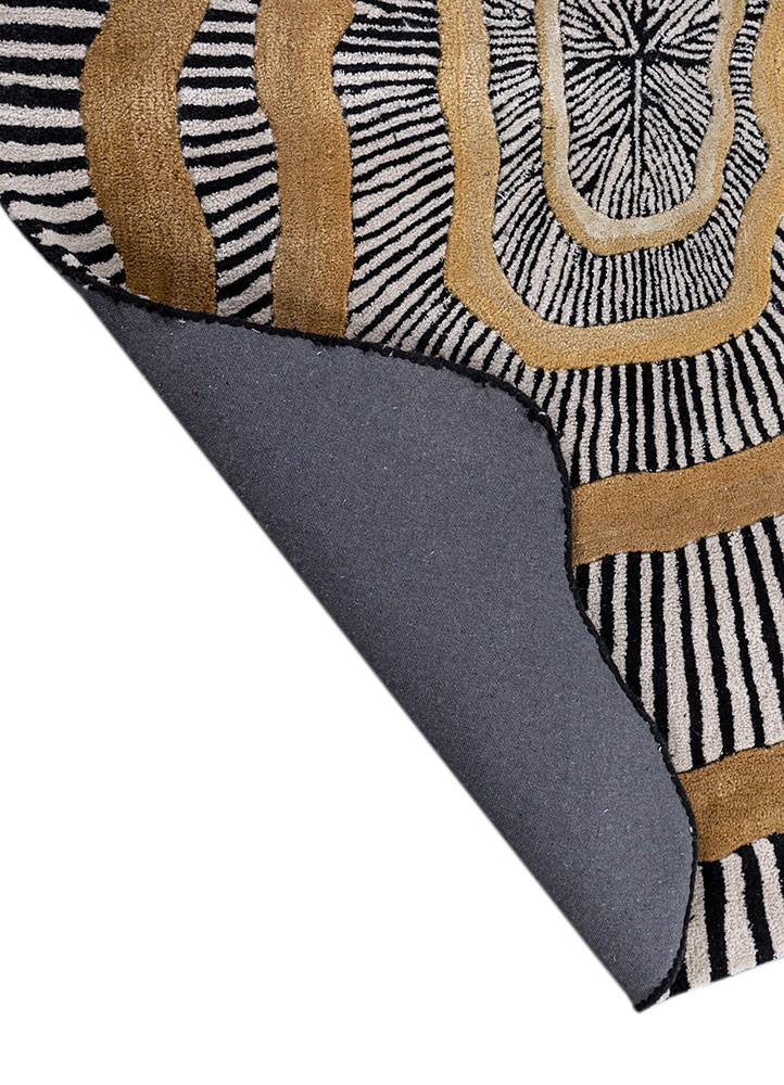 adrift grey and black wool and viscose hand tufted Rug - Backing Shot adrift grey and black wool and viscose hand tufted Rug - Backing Shot