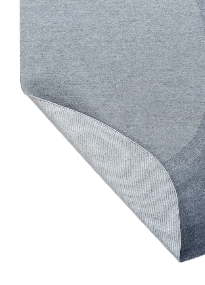 chroma blue wool hand tufted Rug - Backing Shot