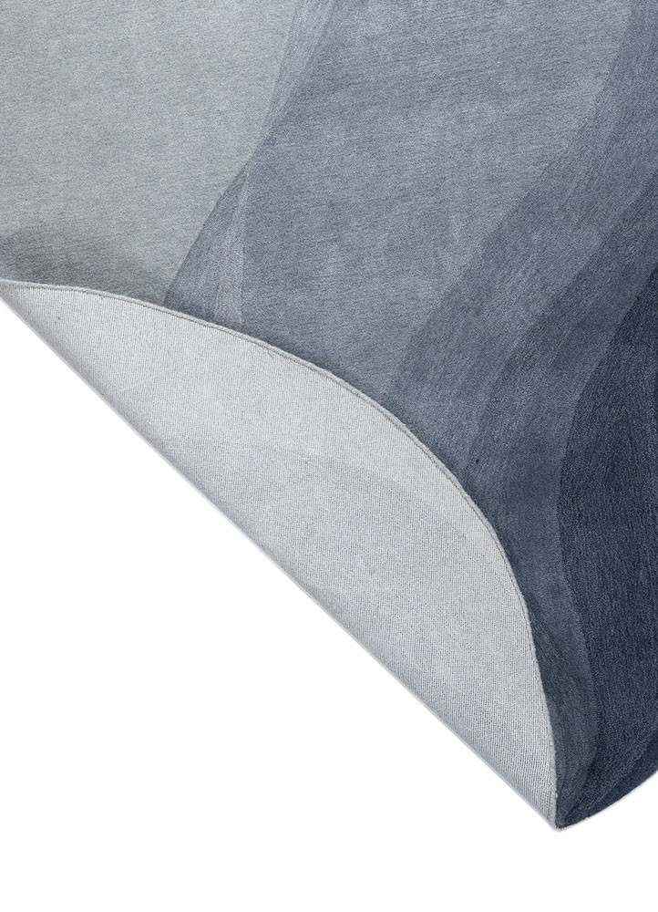 chroma blue wool hand tufted Rug - Backing Shot