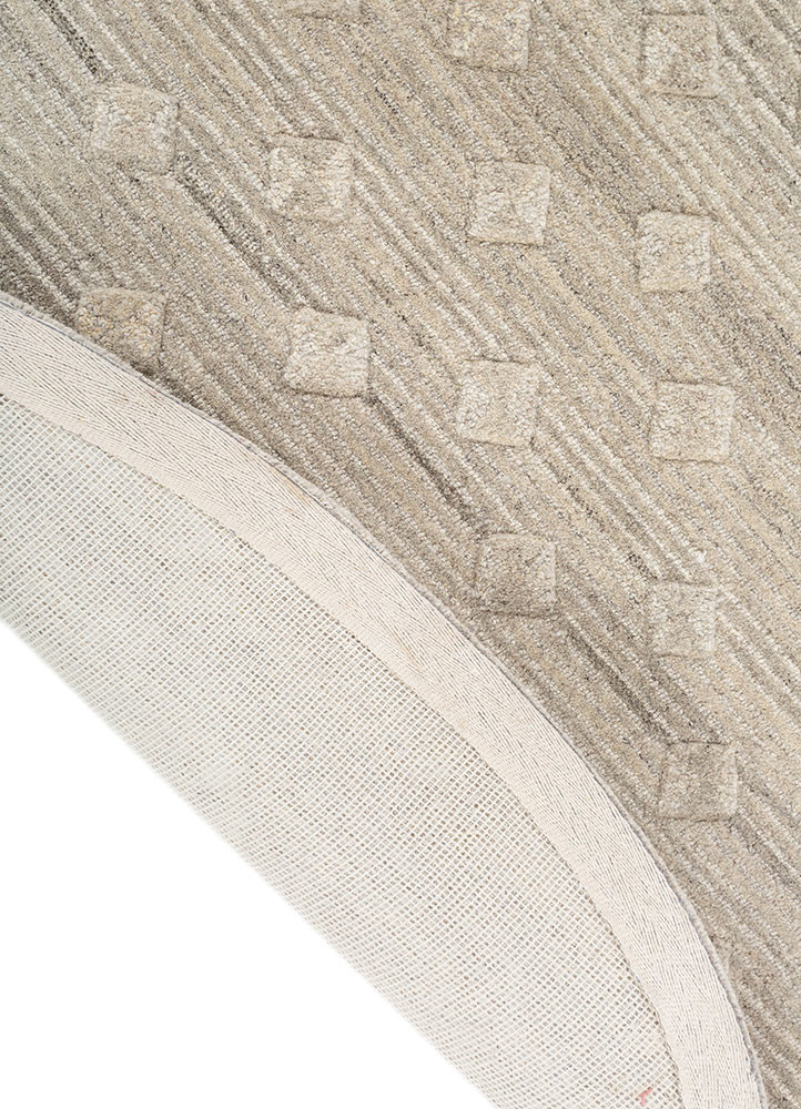 pathways beige and brown wool hand tufted Rug - Backing Shot pathways beige and brown wool hand tufted Rug - Backing Shot