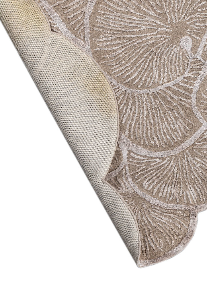 aurelia beige and brown wool and viscose hand tufted Rug - Backing Shot aurelia beige and brown wool and viscose hand tufted Rug - Backing Shot