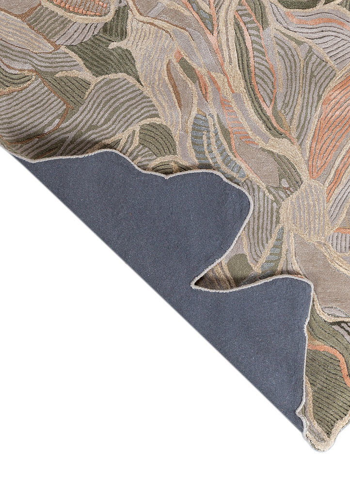 aurelia grey and black wool and viscose hand tufted Rug - Backing Shot