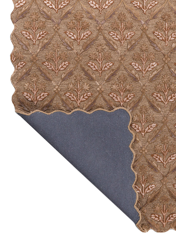 aurelia beige and brown wool and viscose hand tufted Rug - Backing Shot aurelia beige and brown wool and viscose hand tufted Rug - Backing Shot