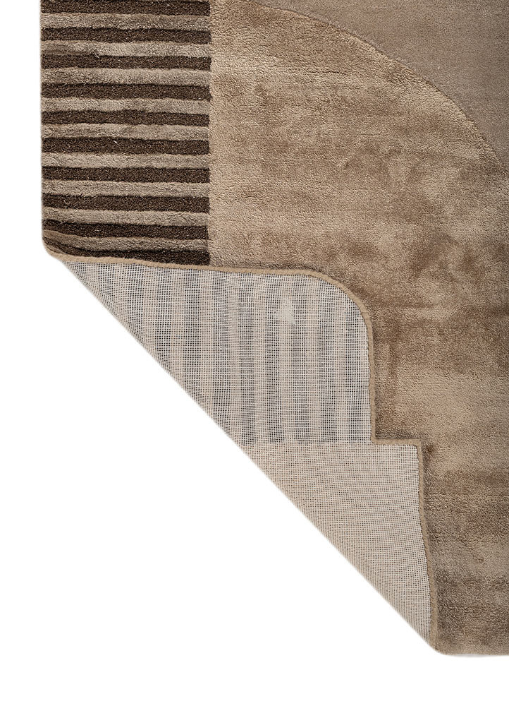 come around beige and brown wool and viscose hand tufted Rug - Backing Shot come around beige and brown wool and viscose hand tufted Rug - Backing Shot