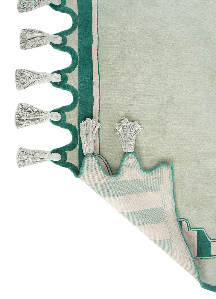 jardins du monde blue wool hand tufted Rug - Backing Shot jardins du monde blue wool hand tufted Rug - Backing Shot