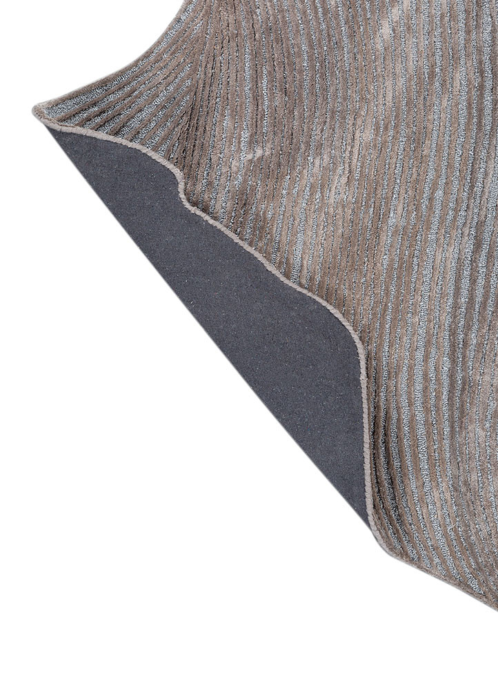 infini grey and black viscose hand tufted Rug - Backing Shot