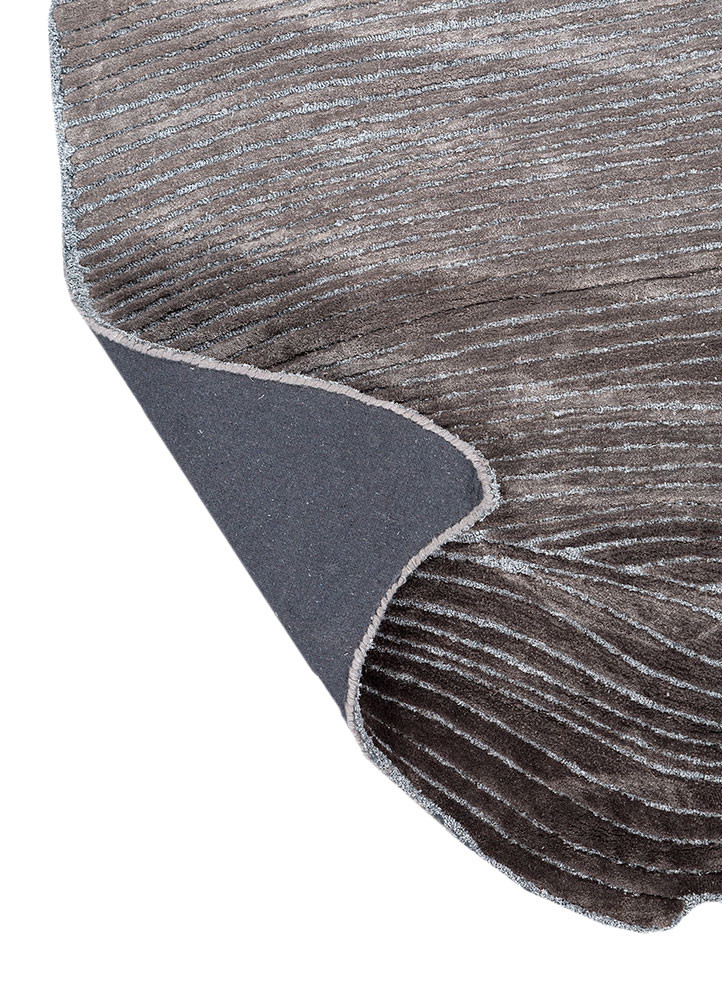 infini grey and black viscose hand tufted Rug - Backing Shot