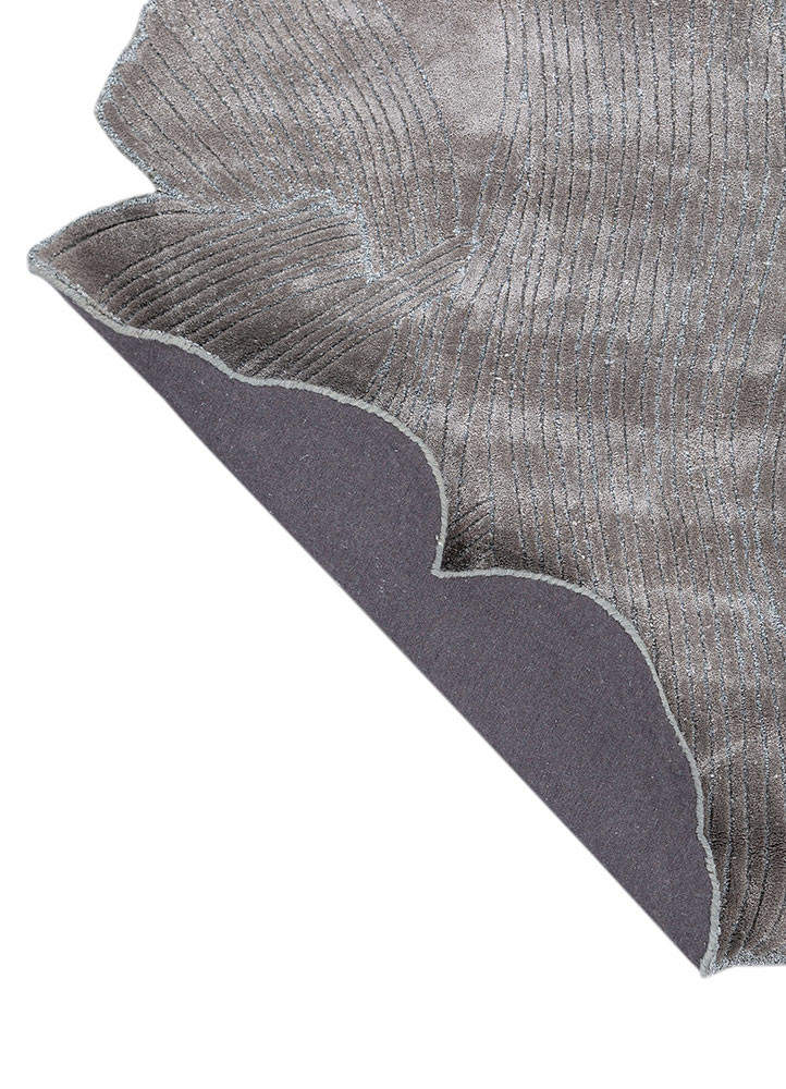 infini grey and black viscose hand tufted Rug - Backing Shot