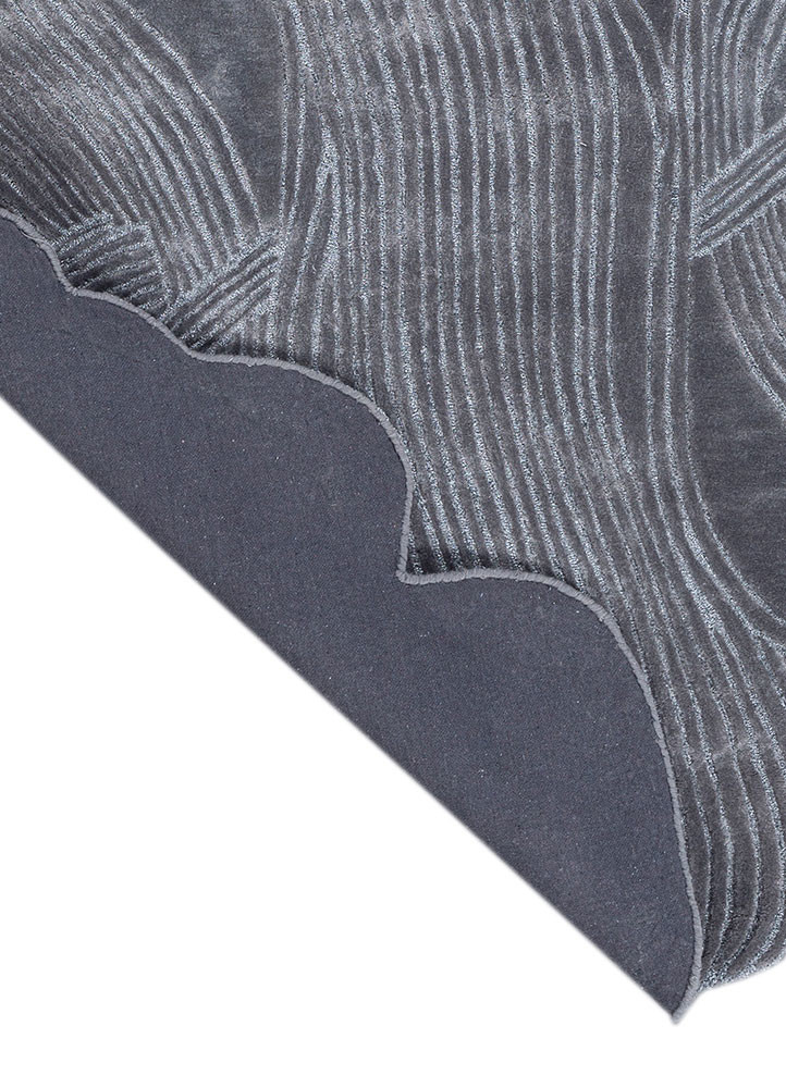 infini blue viscose hand tufted Rug - Backing Shot infini blue viscose hand tufted Rug - Backing Shot