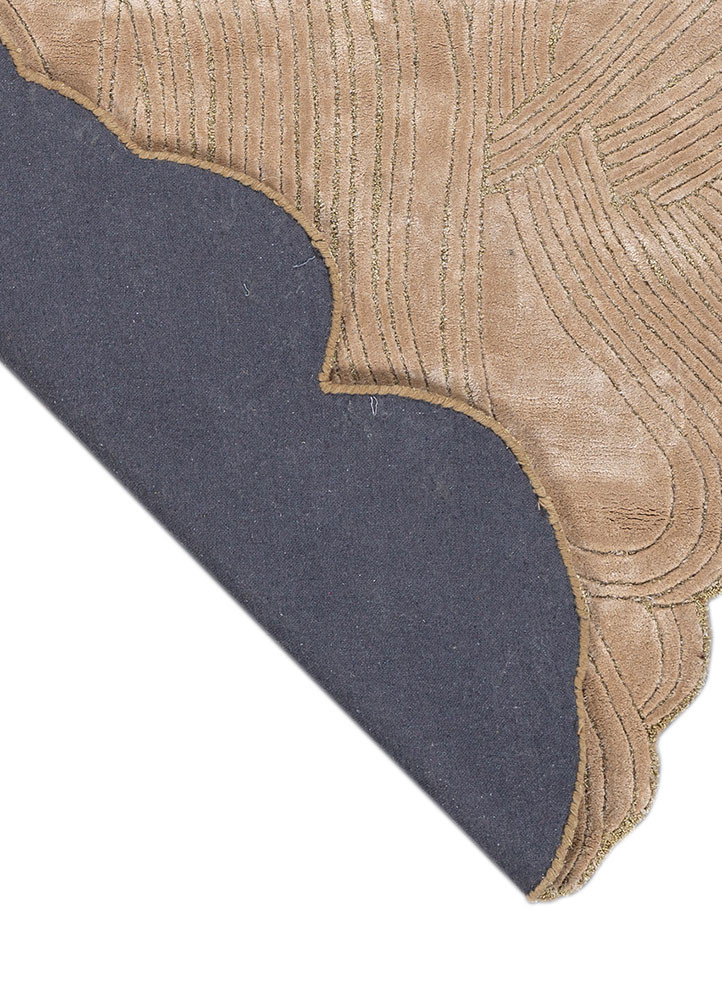 infini gold viscose hand tufted Rug - Backing Shot