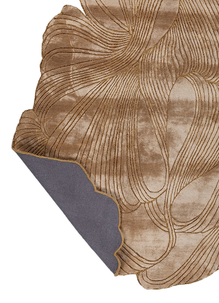 infini beige and brown viscose hand tufted Rug - Backing Shot infini beige and brown viscose hand tufted Rug - Backing Shot