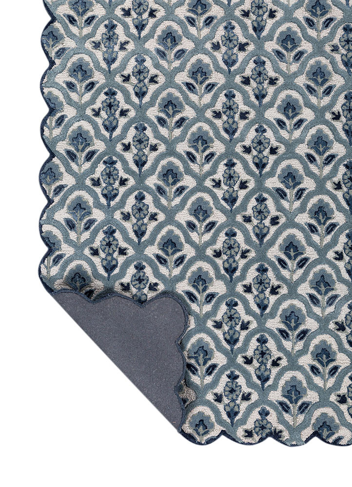 aurelia grey and black wool and viscose hand tufted Rug - Backing Shot