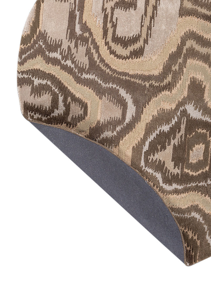 mythos beige and brown wool and viscose hand tufted Rug - Backing Shot mythos beige and brown wool and viscose hand tufted Rug - Backing Shot