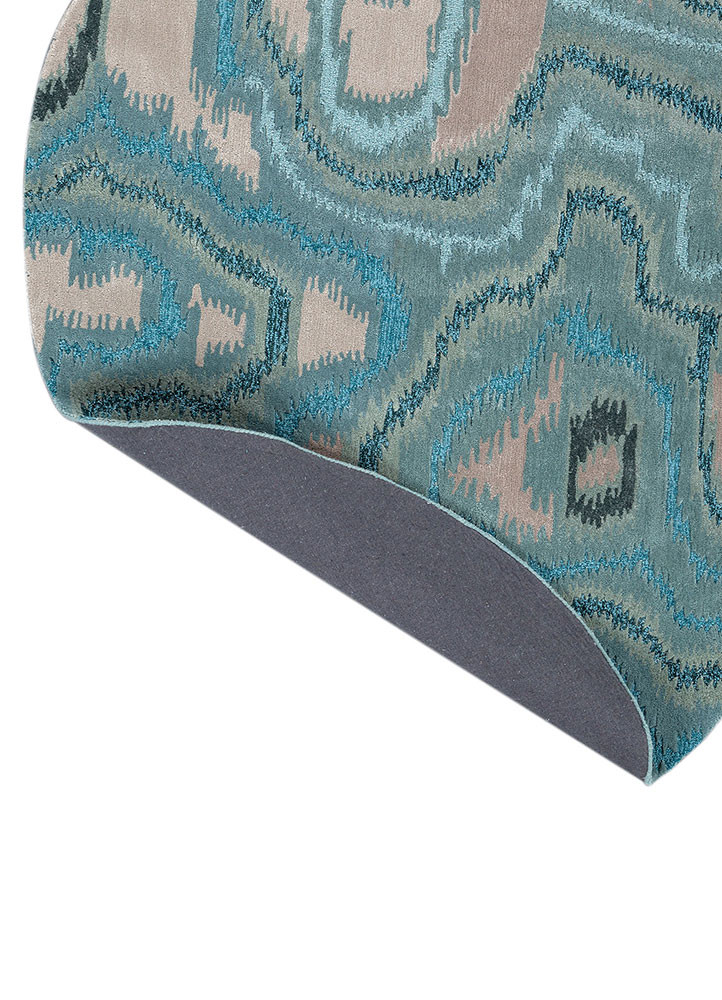 mythos blue wool and viscose hand tufted Rug - Backing Shot mythos blue wool and viscose hand tufted Rug - Backing Shot