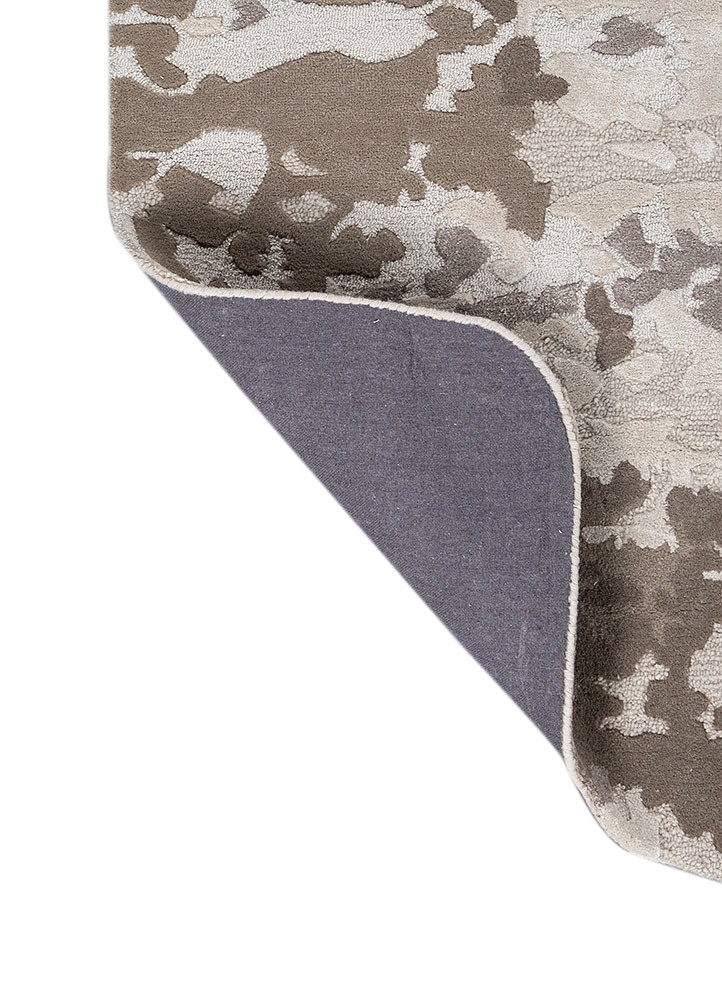 white noise ivory wool and viscose hand tufted Rug - Backing Shot white noise ivory wool and viscose hand tufted Rug - Backing Shot