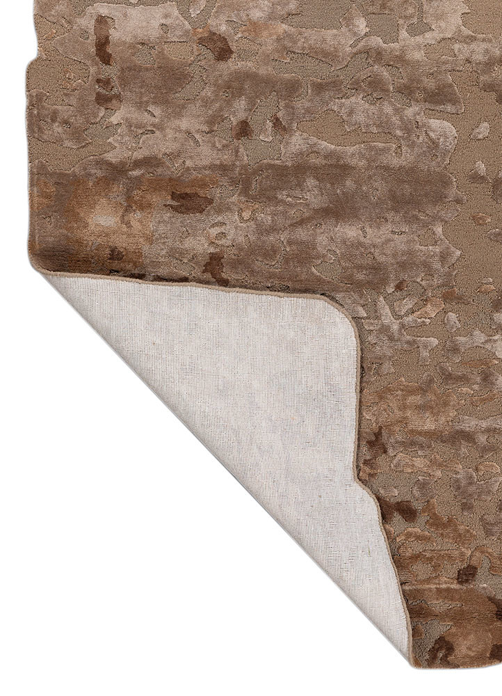 white noise beige and brown wool and viscose hand tufted Rug - Backing Shot white noise beige and brown wool and viscose hand tufted Rug - Backing Shot