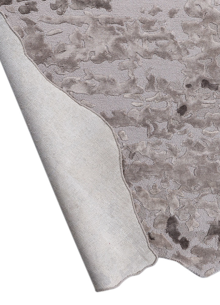 white noise grey and black wool and viscose hand tufted Rug - Backing Shot white noise grey and black wool and viscose hand tufted Rug - Backing Shot