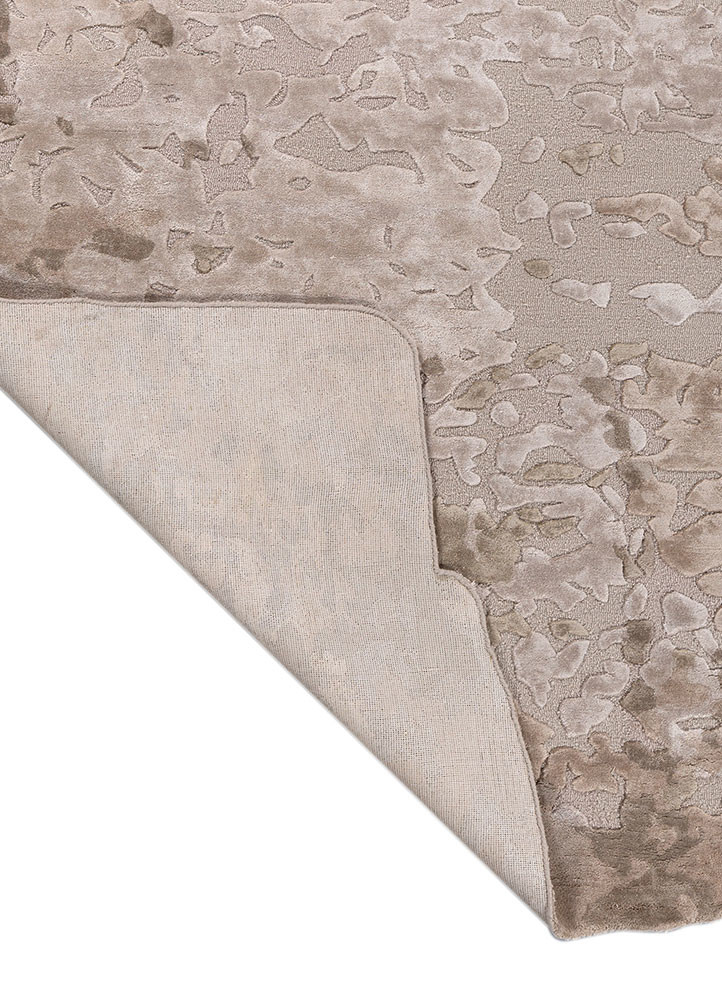 white noise ivory wool and viscose hand tufted Rug - Backing Shot white noise ivory wool and viscose hand tufted Rug - Backing Shot