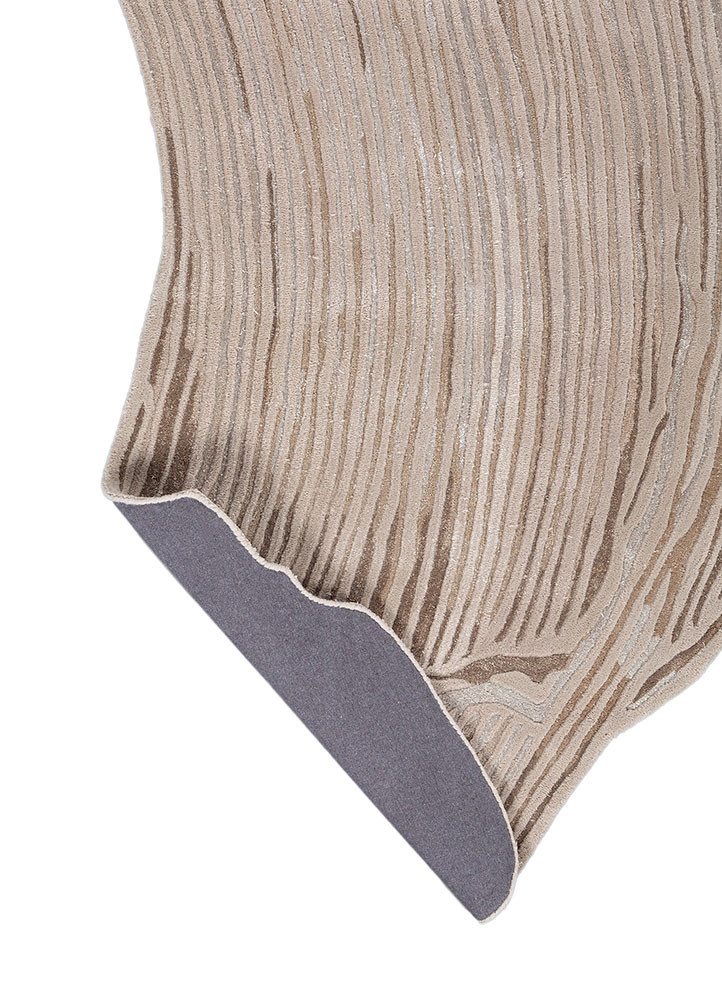 lucid ivory wool and viscose hand tufted Rug - Backing Shot