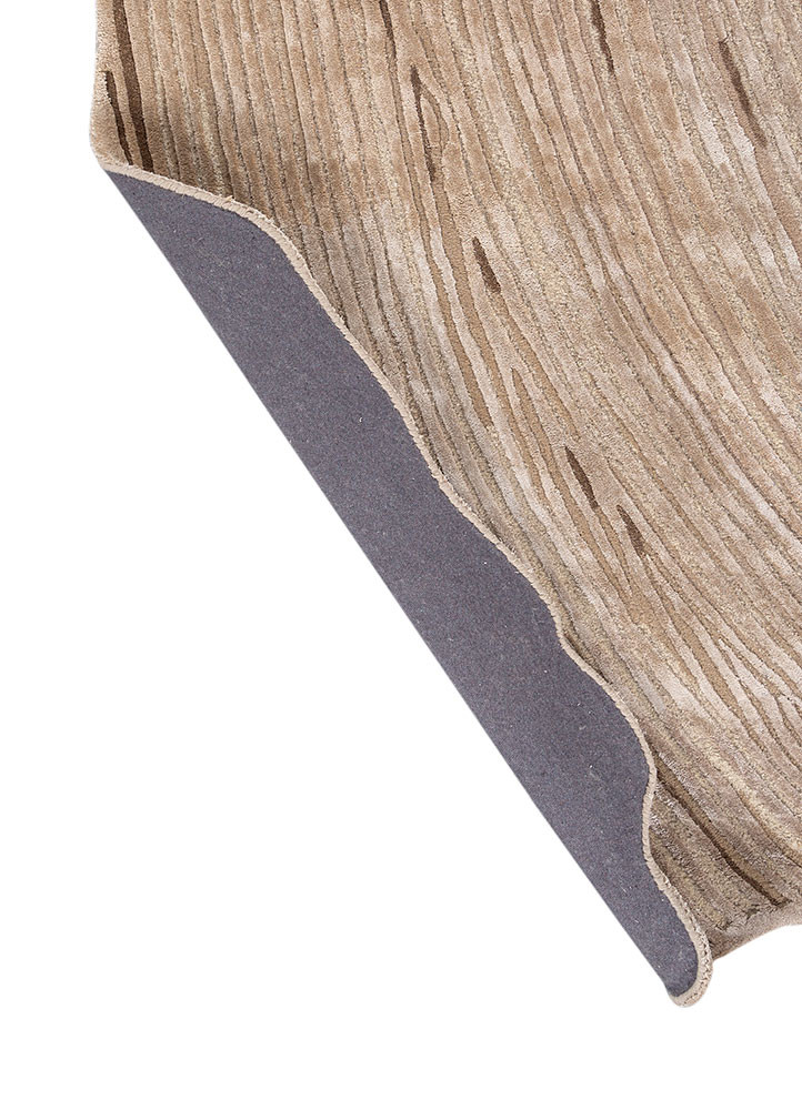 lucid beige and brown wool and viscose hand tufted Rug - Backing Shot lucid beige and brown wool and viscose hand tufted Rug - Backing Shot