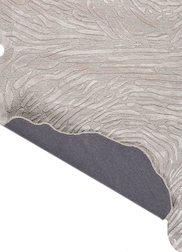 infini grey and black wool and viscose hand tufted Rug - Backing Shot infini grey and black wool and viscose hand tufted Rug - Backing Shot