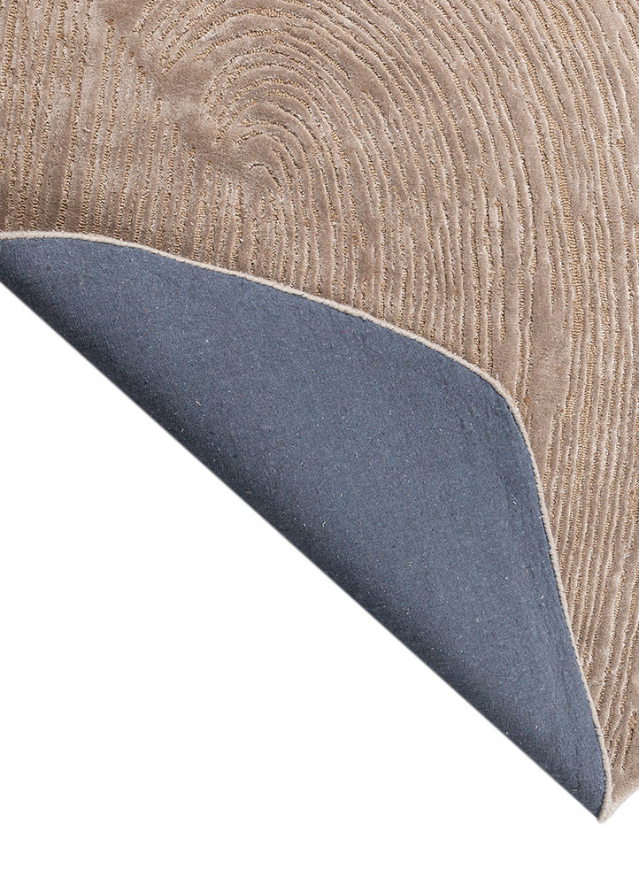 lucid ivory wool and viscose hand tufted Rug - Backing Shot