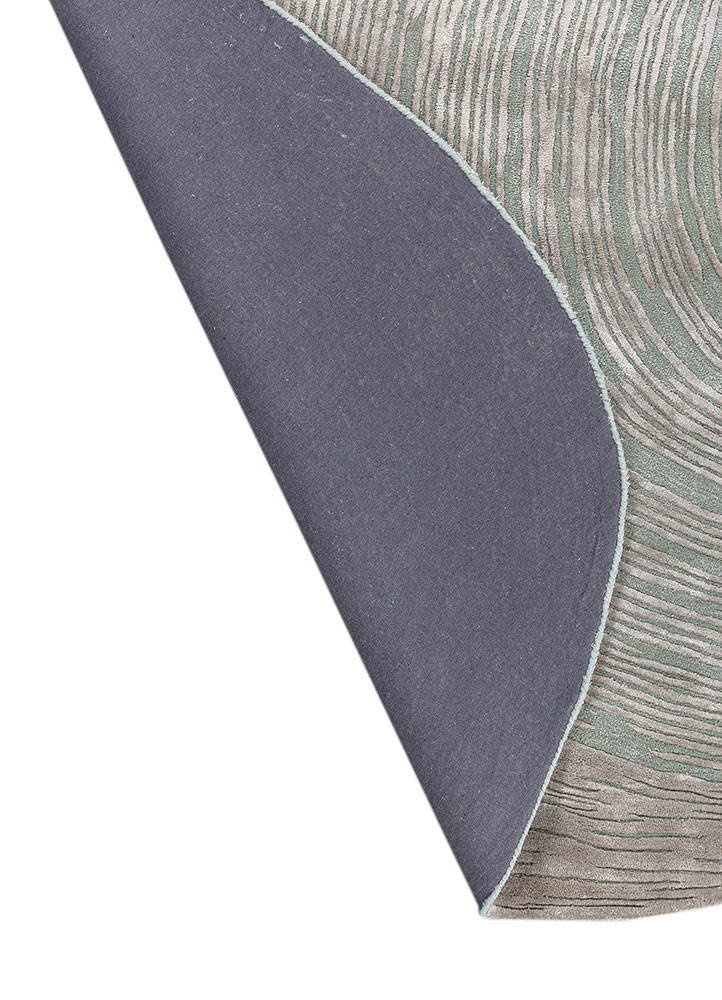lucid blue wool and viscose hand tufted Rug - Backing Shot