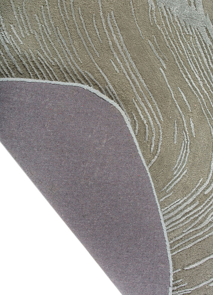 lucid blue wool and viscose hand tufted Rug - Backing Shot lucid blue wool and viscose hand tufted Rug - Backing Shot