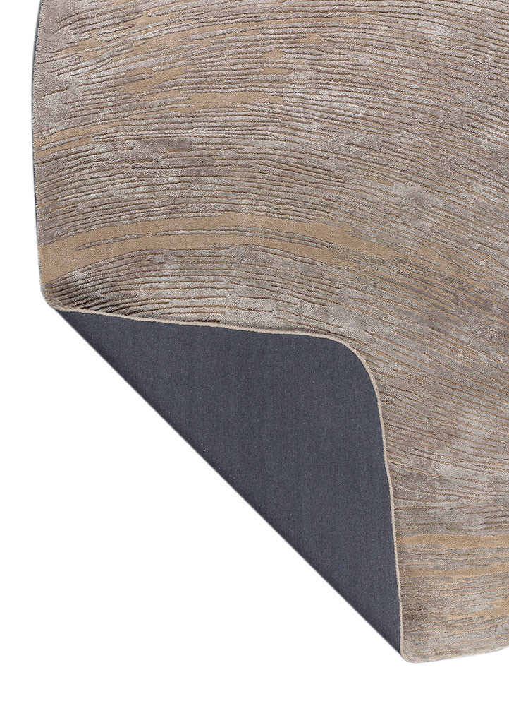 lucid beige and brown wool and viscose hand tufted Rug - Backing Shot