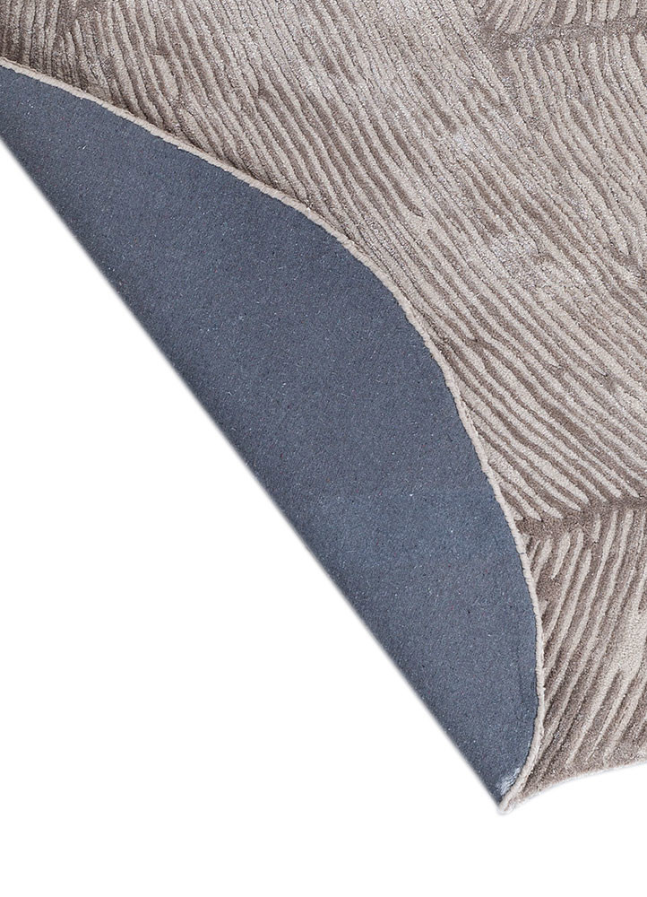 lucid beige and brown wool and viscose hand tufted Rug - Backing Shot lucid beige and brown wool and viscose hand tufted Rug - Backing Shot