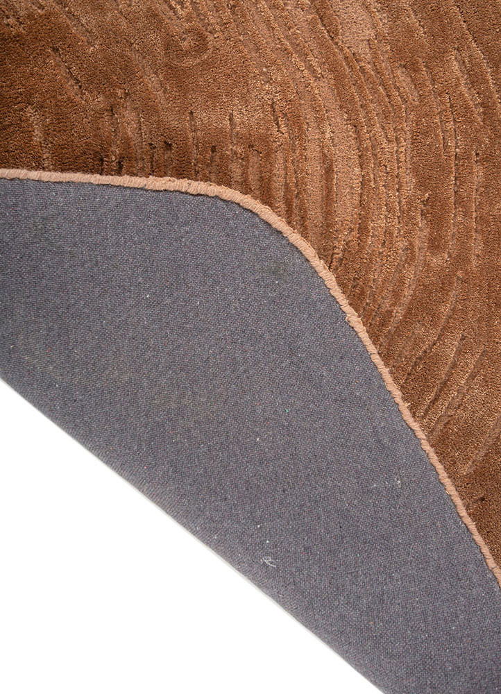 lucid red and orange wool and viscose hand tufted Rug - Backing Shot