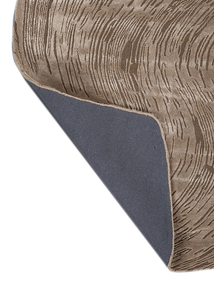 lucid ivory wool and viscose hand tufted Rug - Backing Shot