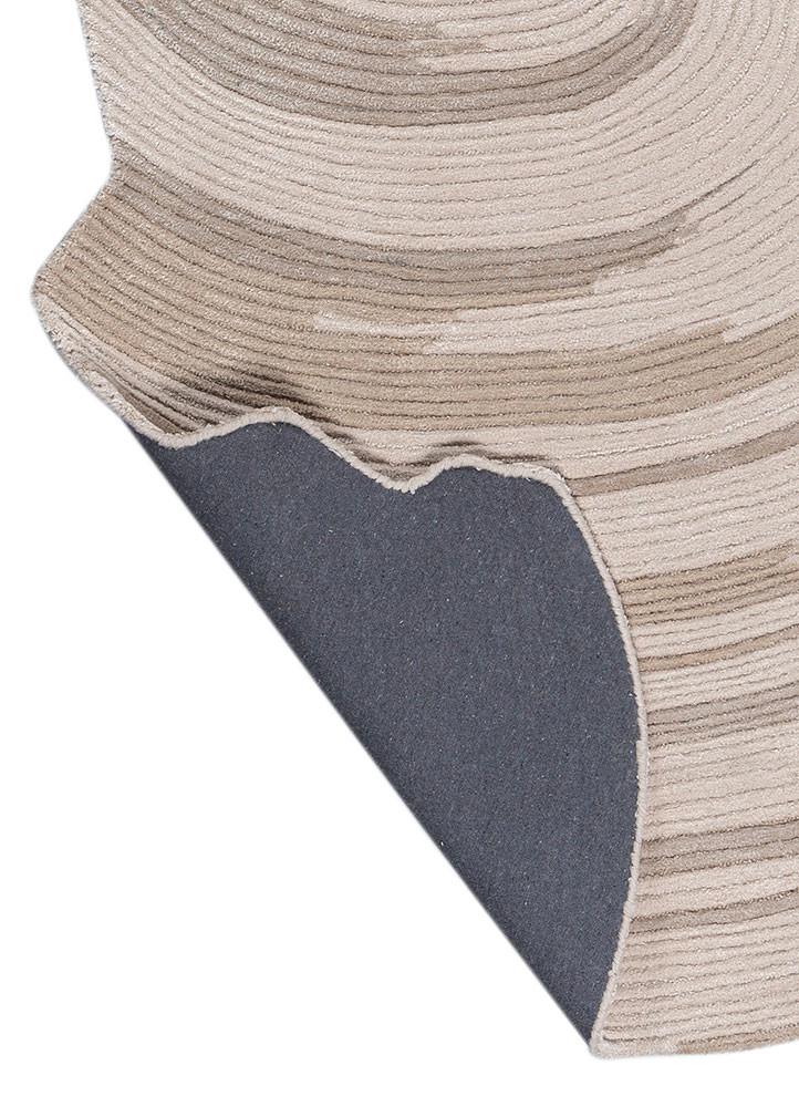lucid ivory wool and viscose hand tufted Rug - Backing Shot