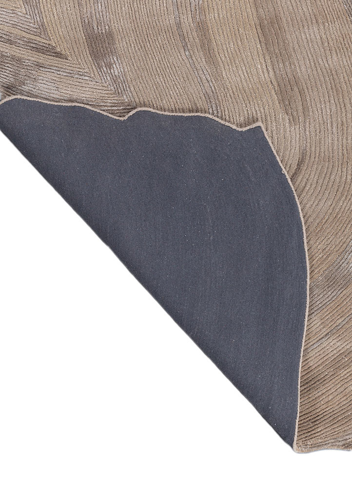 lucid beige and brown wool and viscose hand tufted Rug - Backing Shot lucid beige and brown wool and viscose hand tufted Rug - Backing Shot