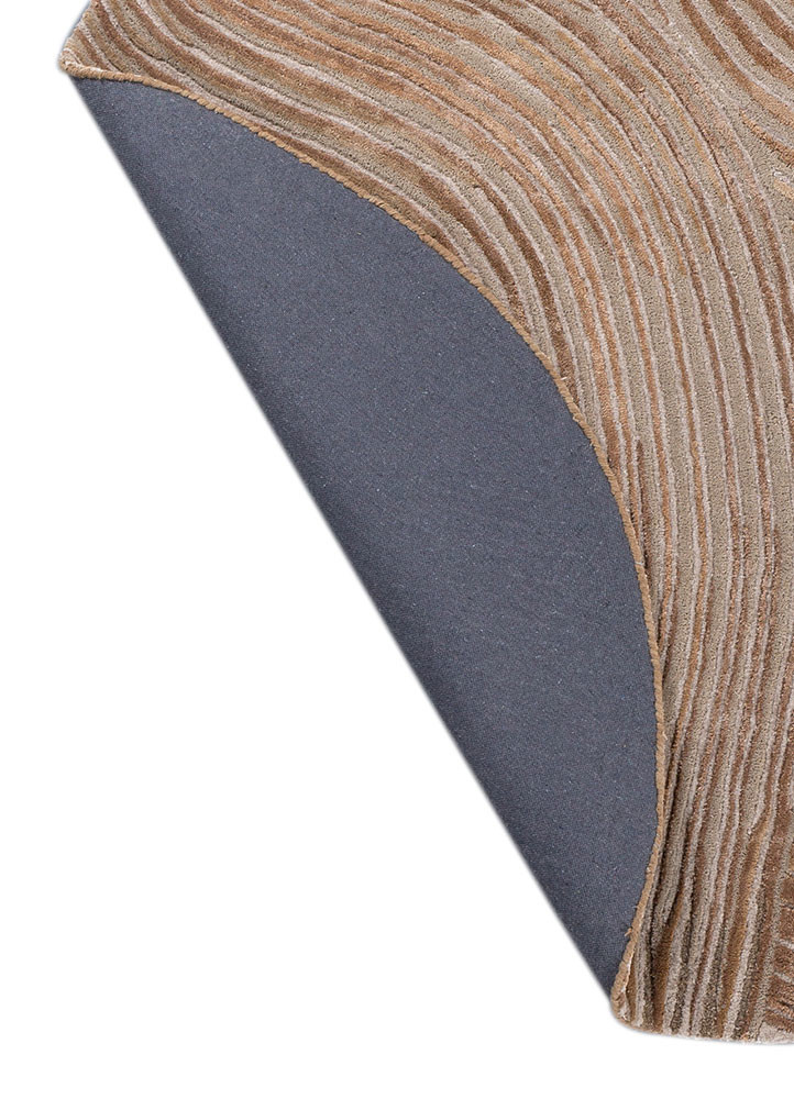 cera beige and brown wool and viscose hand tufted Rug - Backing Shot cera beige and brown wool and viscose hand tufted Rug - Backing Shot