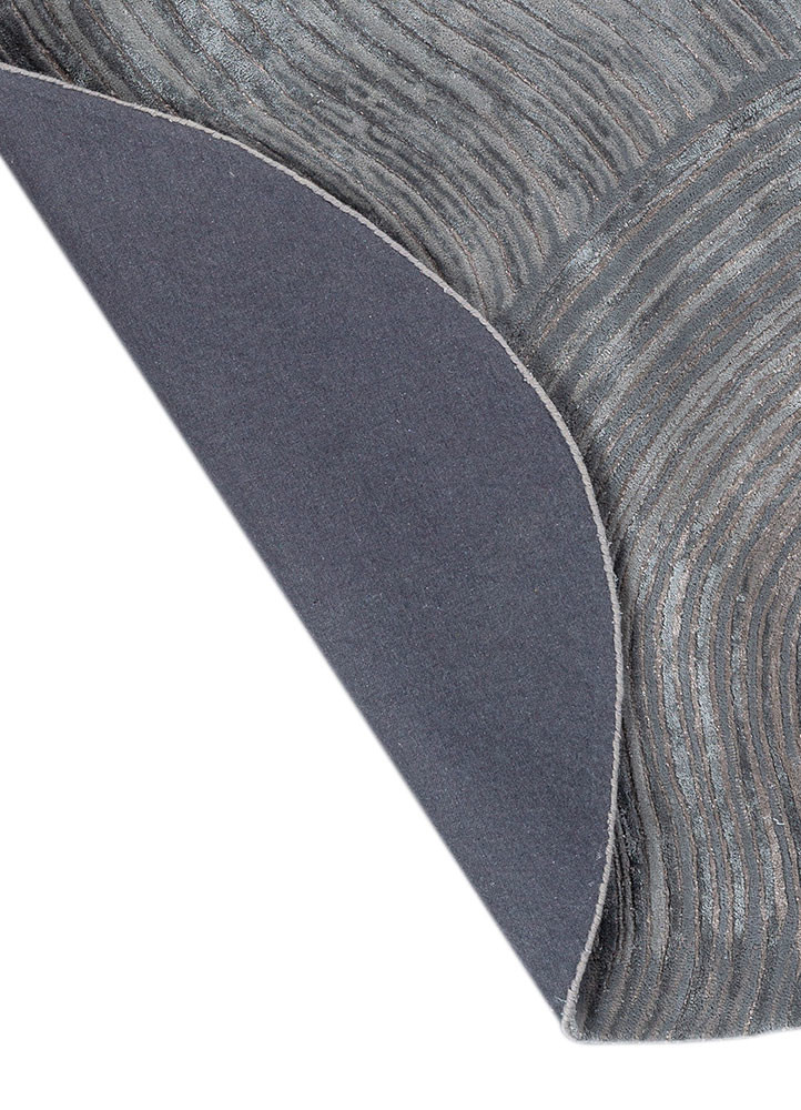 infini blue wool and viscose hand tufted Rug - Backing Shot infini blue wool and viscose hand tufted Rug - Backing Shot