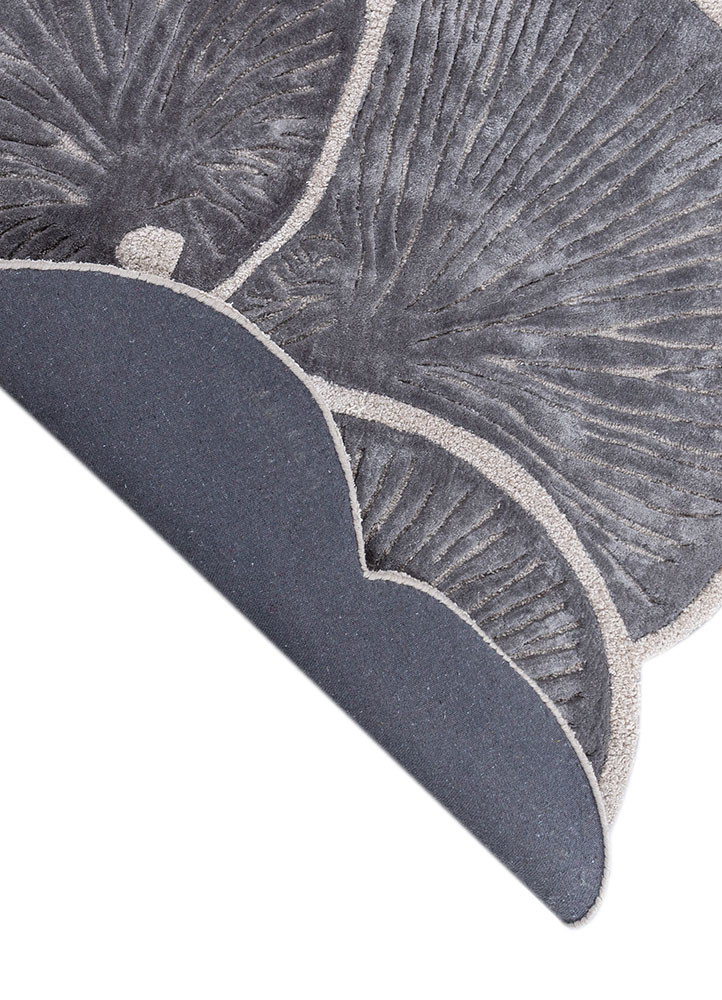 aurelia blue wool and viscose hand tufted Rug - Backing Shot aurelia blue wool and viscose hand tufted Rug - Backing Shot